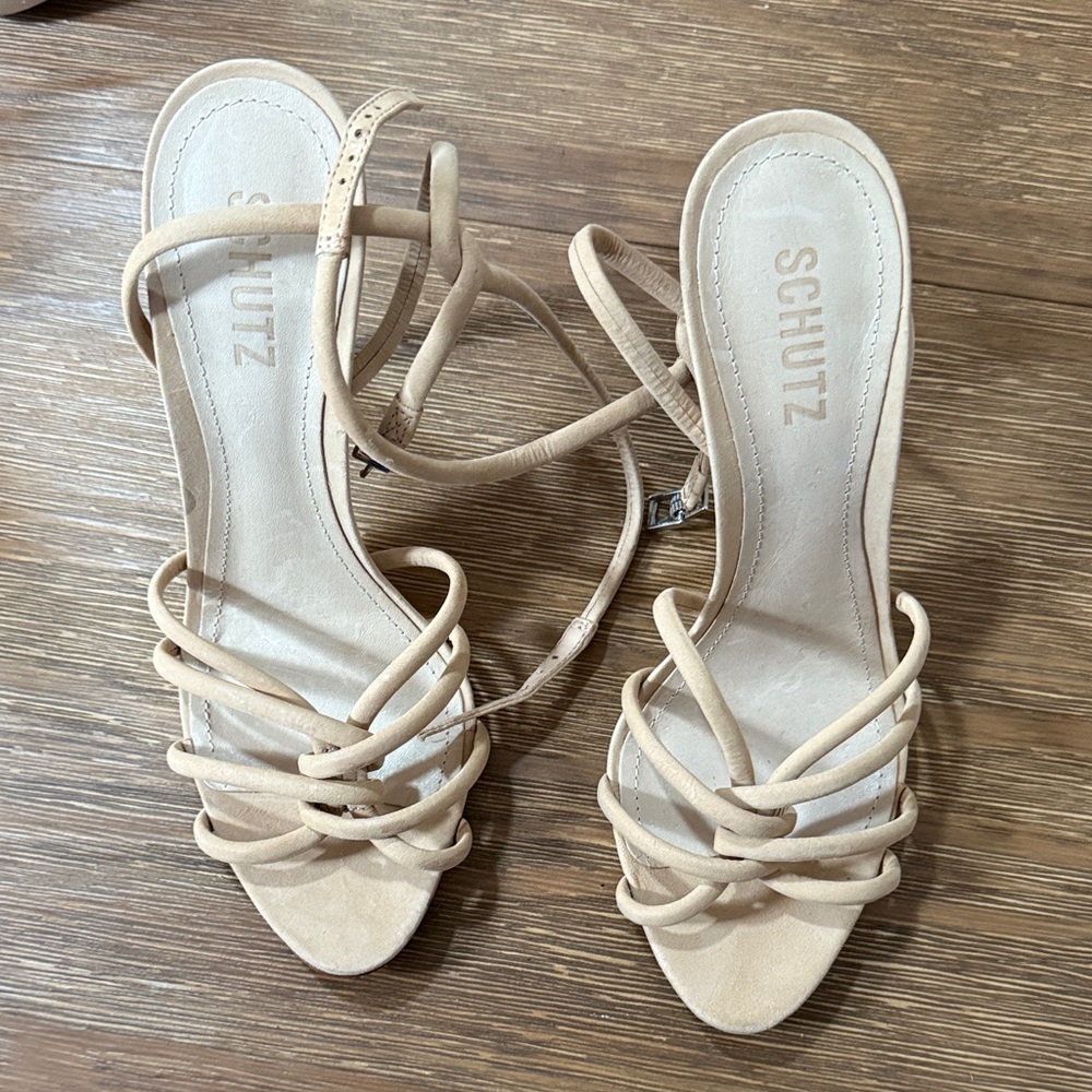 SCHUTZ Women's Beige Strappy Sandals